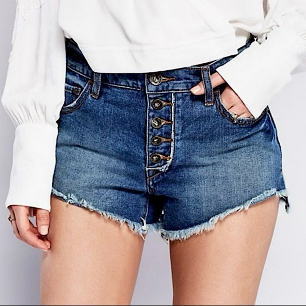 Free People Runaway Cutoff Jean Shorts